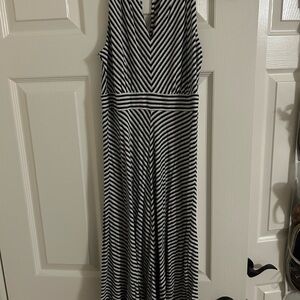 Striped Black and White Maxi Dress
